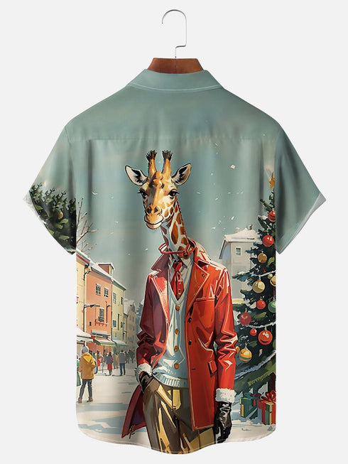 Men's Christmas Funny Graphic Short Sleeve Hawaiian Shirt